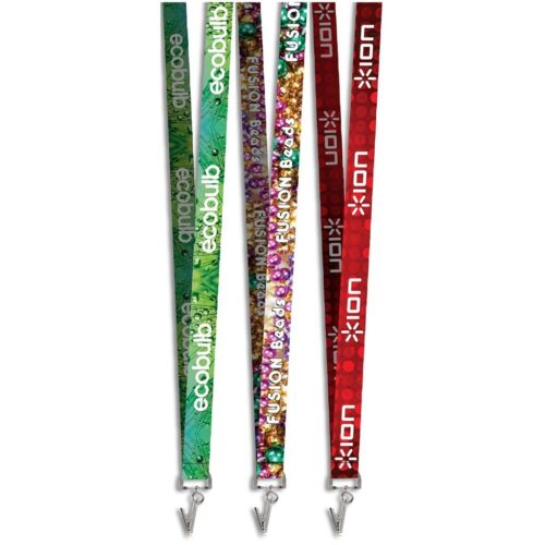 Crocodile Clip Double-Sided Sublimation Petersham Lanyard
